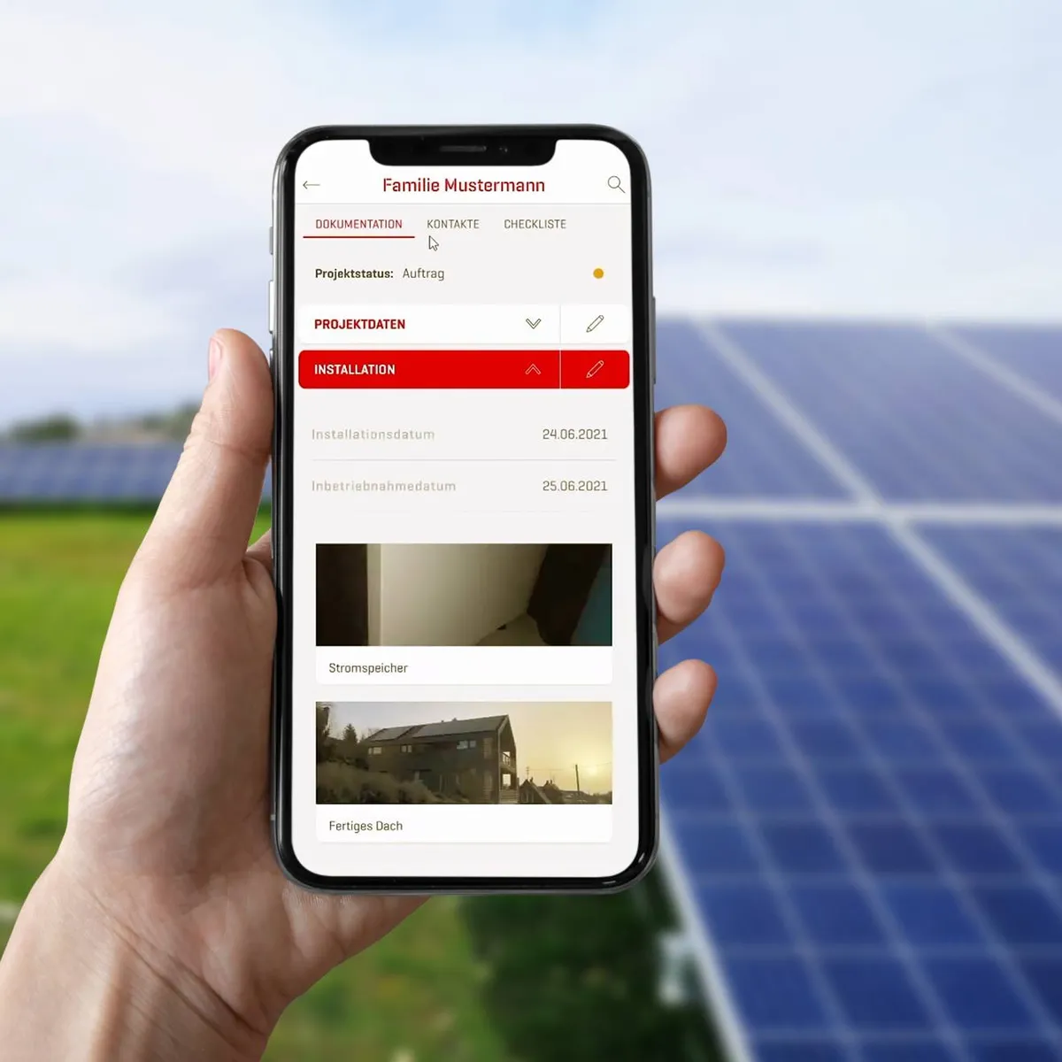 Photovoltaik-Installation mit der K2 DocuApp