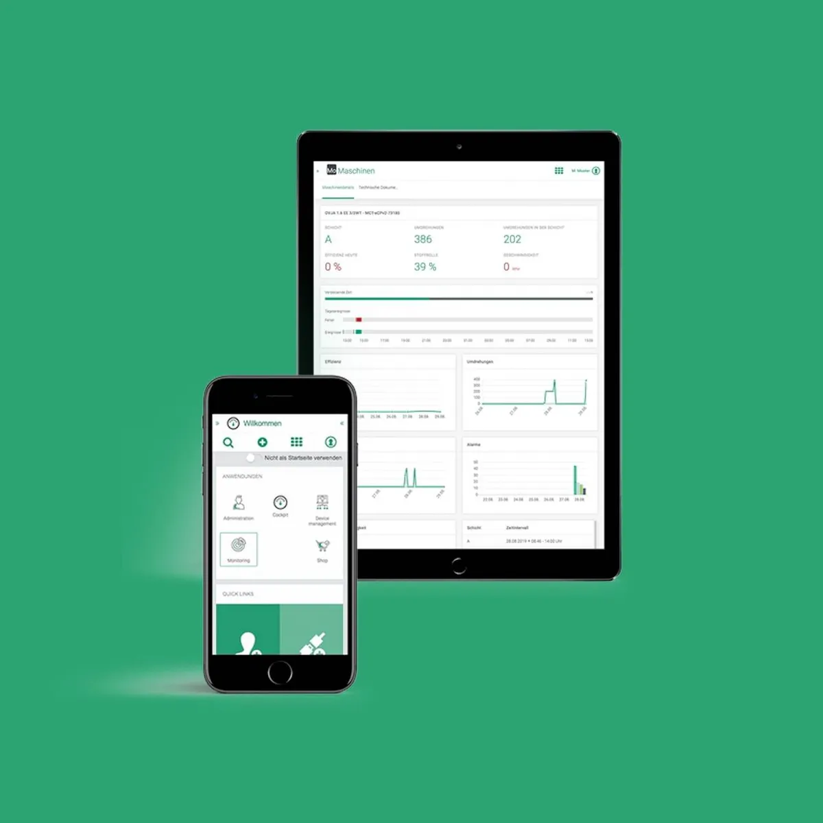 Mobile App des Maschinenportals knitlink